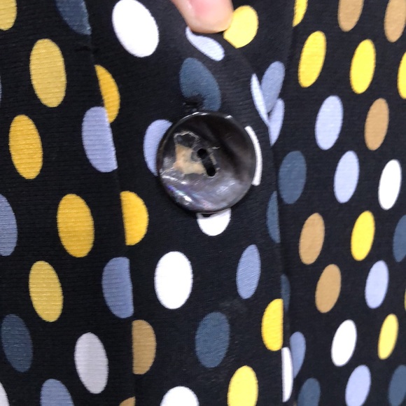 CHICO’S Notched Neckline Polka Dot Dress w/Stretch - Picture 5 of 8